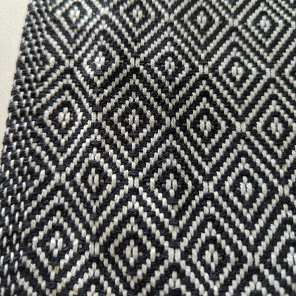 Ikea Black White Diamond Geometric  Table Runner